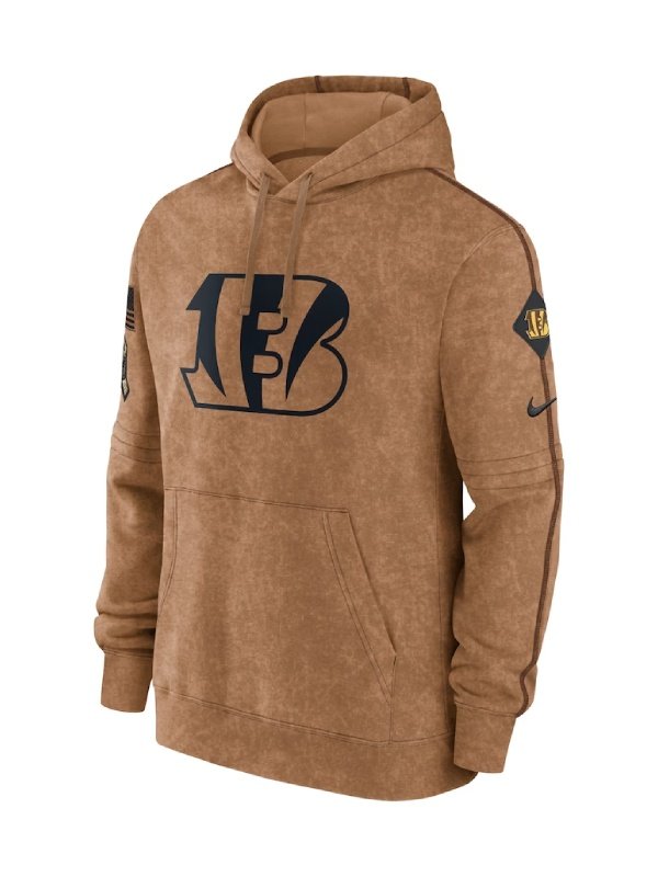 Detroit Lions Salute To Service Brown Hoodie