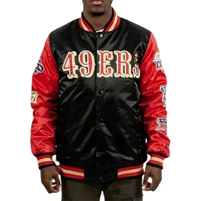 San Francisco 49ers Champs Patches Jacket 4XL / Black / Female