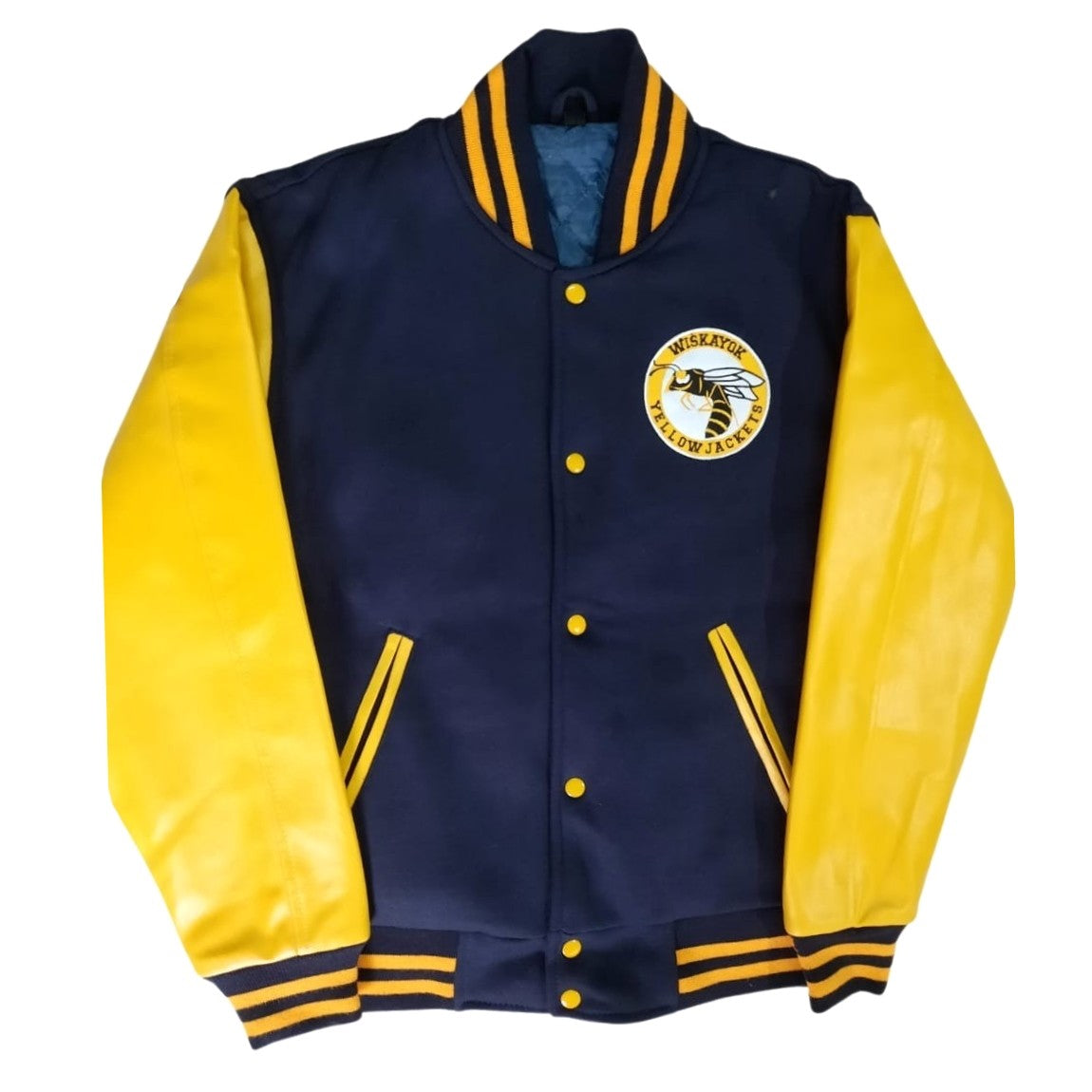 Buy Blue and Yellow Bomber Jacket - K.J APA Varsity Jacket (XXS