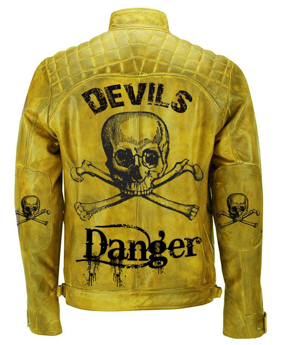 yellow leather jacket, motorcycle