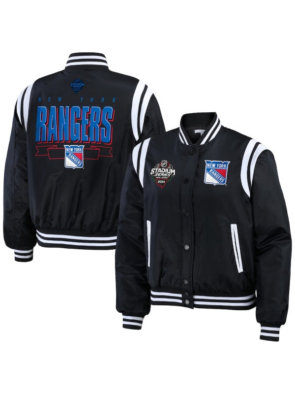 New York Rangers Erin Andrews 2024 Bomber Jacket