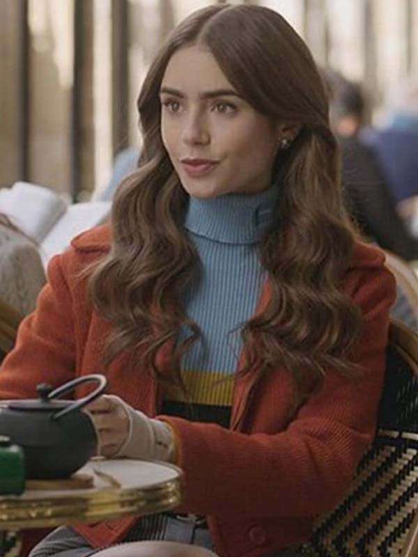 Emily In Paris Season 2 Lily Collins Brown Jacket