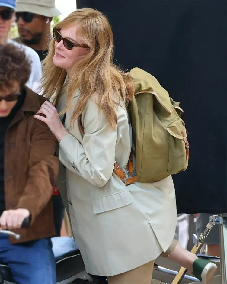 A Complete Unknown Elle Fanning 3/4 Trench Coat