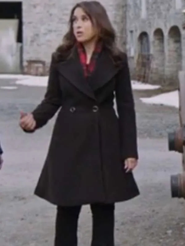 A Merry Scottish Christmas 2023 Lacey Chabert Black Coat