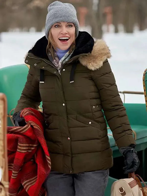 Katie Cassidy A Royal Christmas Crush Green Parka Jacket