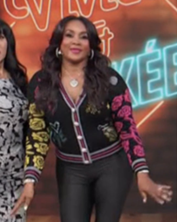 Access Daily 2024 Vivica A. Fox Black Embellished Cardigan