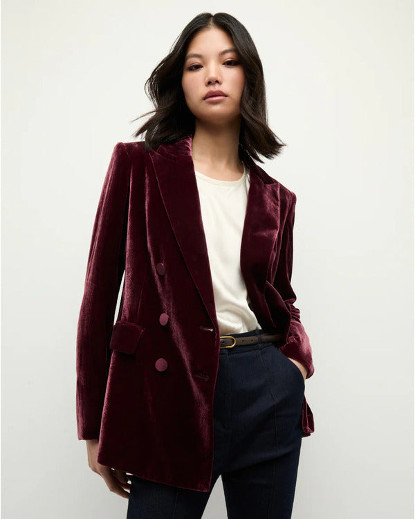 After Midnight 2024 Taylor Tomlinson Maroon Velvet Blazer