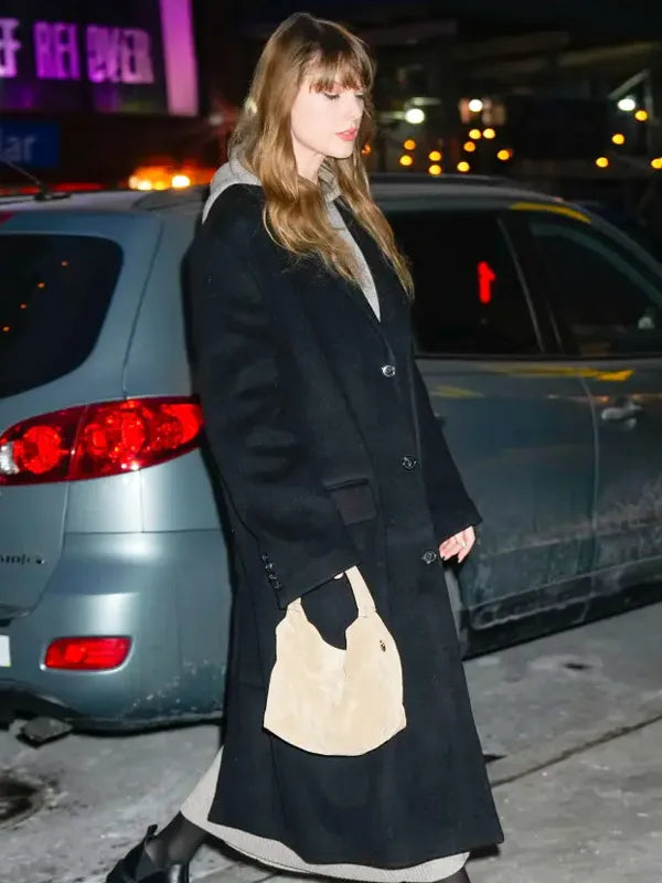 Taylor Swift NYC 2024 Black Trench Coat