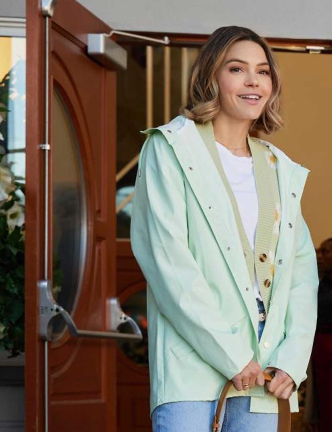 An Easter Bloom 2024 Aimee Teegarden Mint Green Jacket