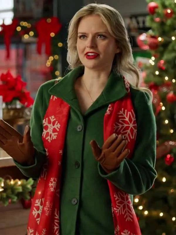 Andrea Brooks Snowy with a Chance of Christmas Green Coat