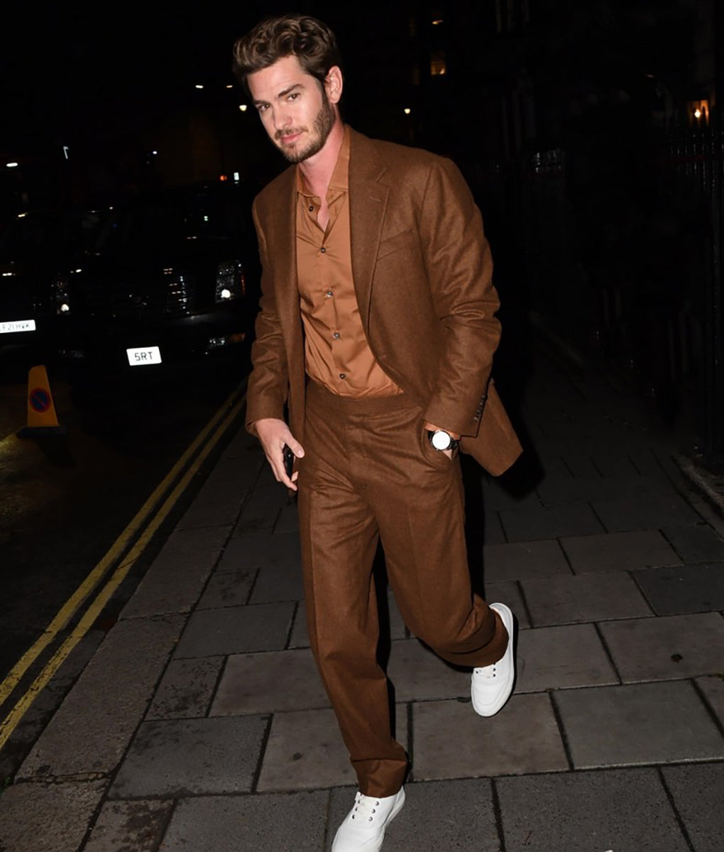 Andrew Garfield Brown Suit