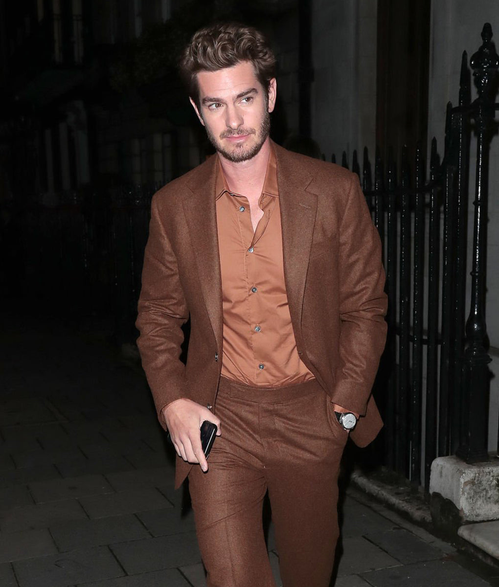 Andrew Garfield Brown Suit