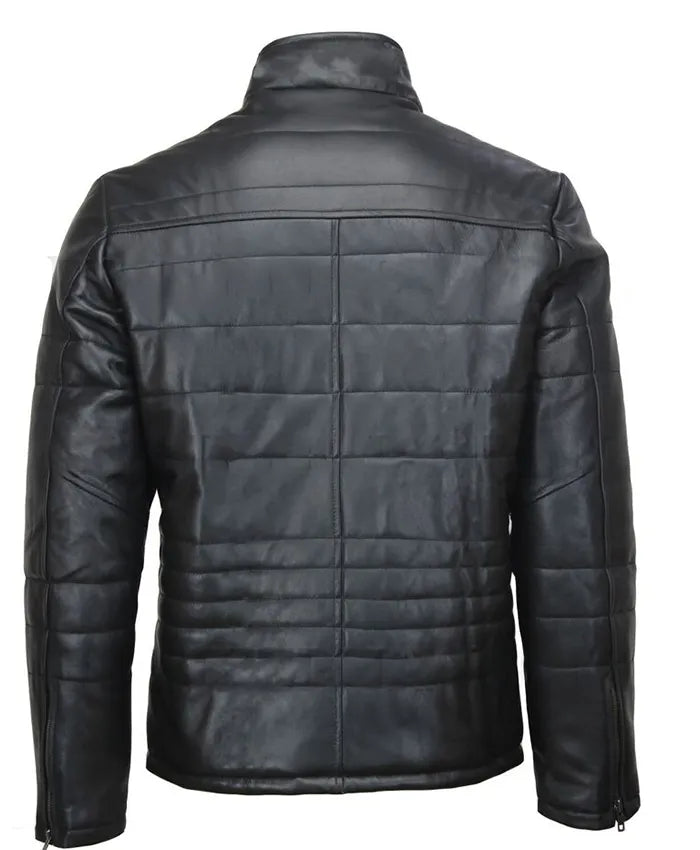 Andrew Tate Leather Puffer Jacket