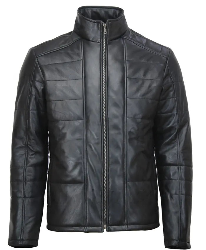 Andrew Tate Leather Puffer Jacket