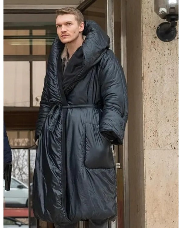 April X 2024 Connor Storrie Black Long Puffer Coat