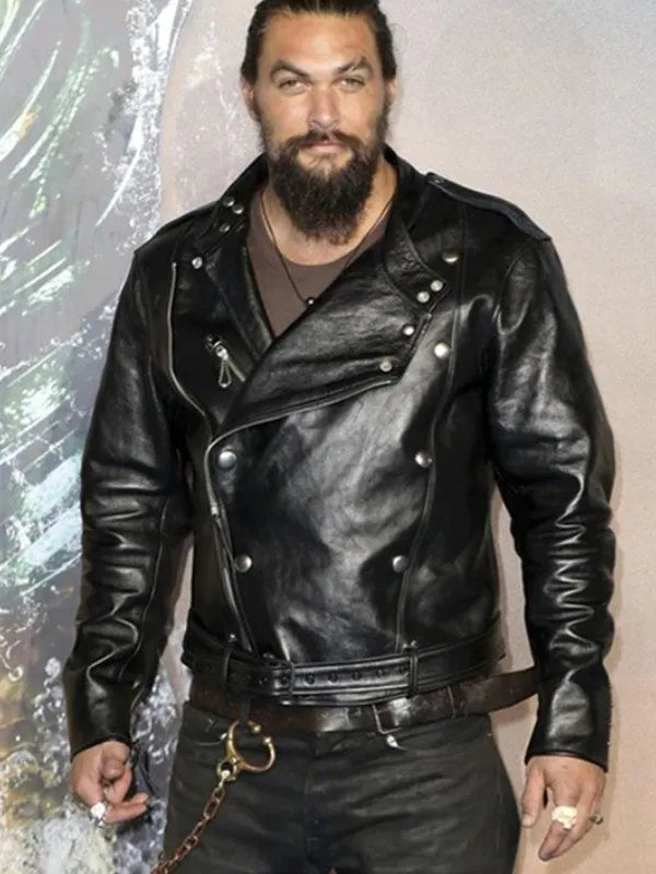 Aquaman and the Lost Kingdom Jason Momoa Black Leather Jacket