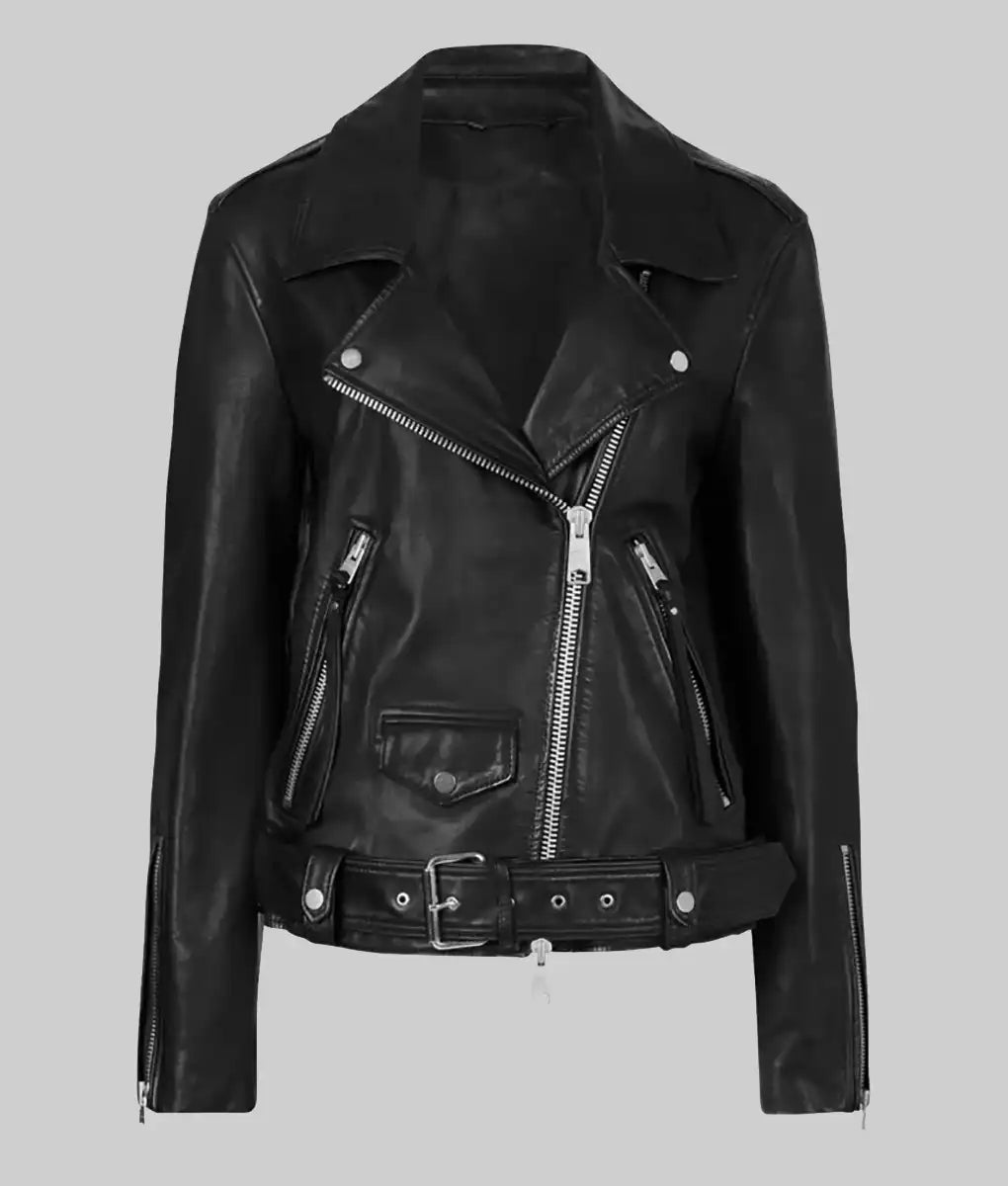 Ashley Roberts Biker Leather Jacket