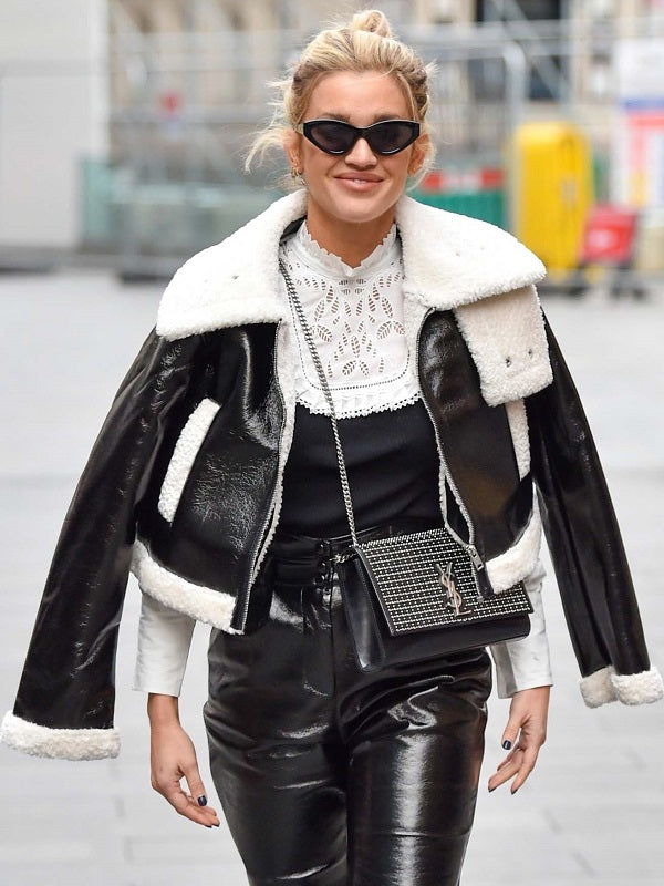 Ashley Roberts Shearling Leather Jacket