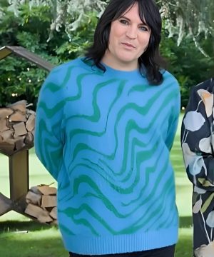 Bake Off Noel Fielding Blue Zebra Print Sweater