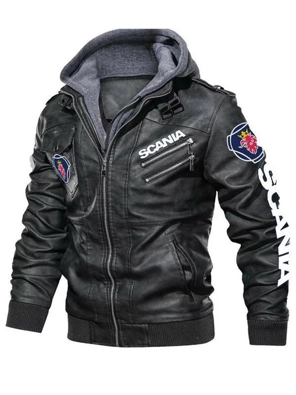 Mens Hooded Black Punisher Jacket