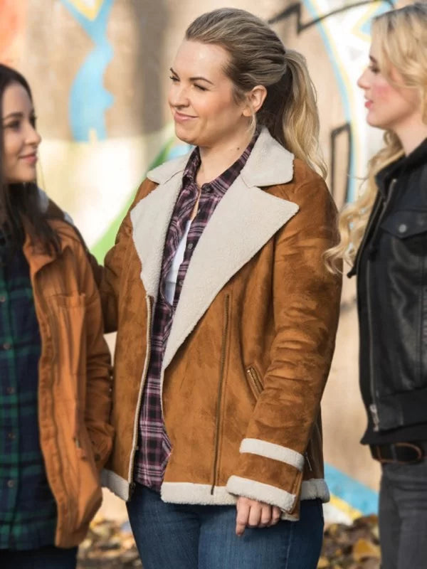 Donna Hanscum Supernatural Shearling Suede Jacket