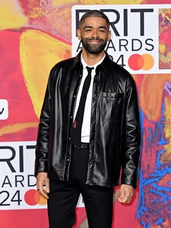 Kingsley Ben-Adir BRIT Awards 2024 Leather Jacket