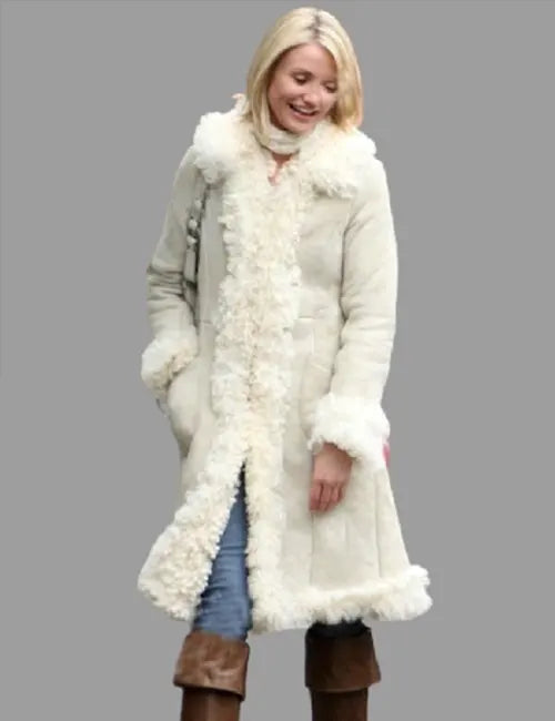 Cameron Diaz’s White Fur Coat