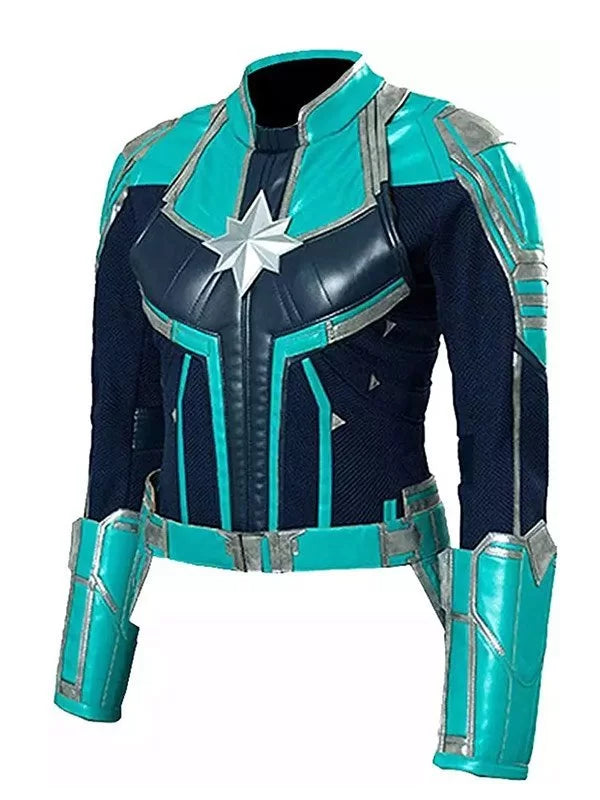 Captain Marvel Brie Larsons Costume Leather Jacket