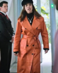 Maribel Verdú Elite S07 Leather Orange Coat