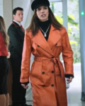 Maribel Verdú Elite S07 Leather Orange Coat