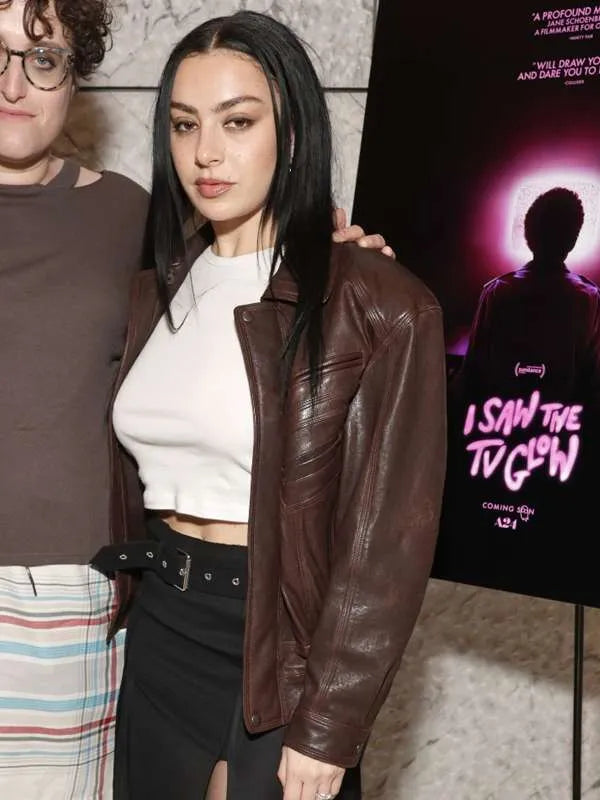 Charli XCX I Saw the TV Glow 2024 Premiere Leather Jacket