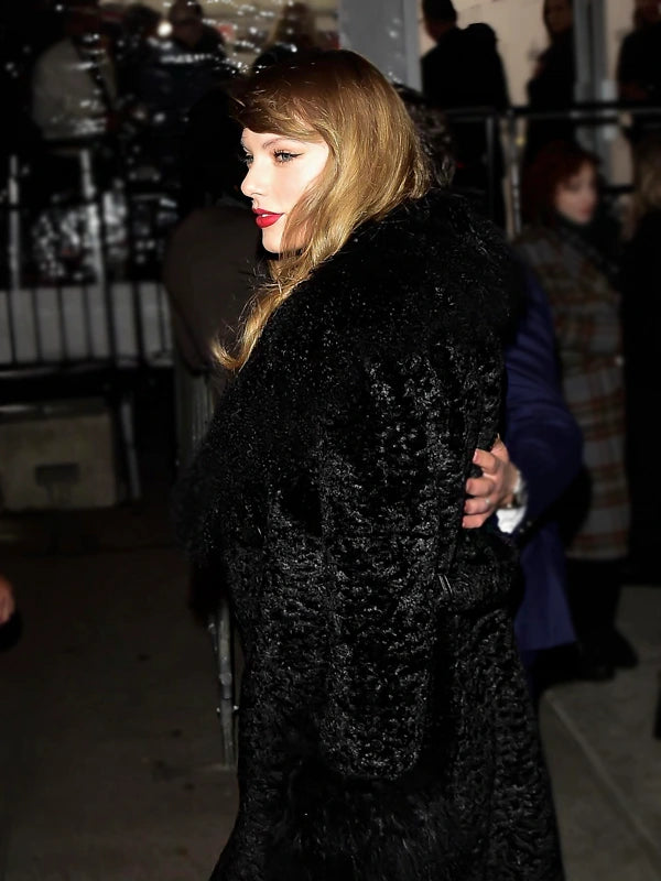 Charlotte Simone Taylor Swift Black Faux Fur Coat