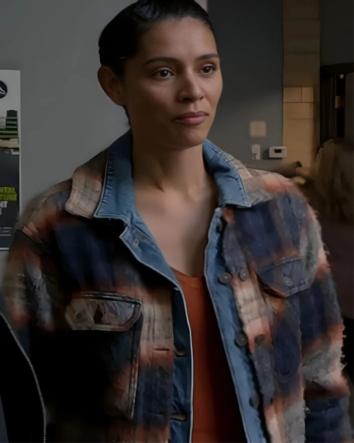 Chicago Fire S13 Miranda Rae Mayo Plaid Denim Jacket