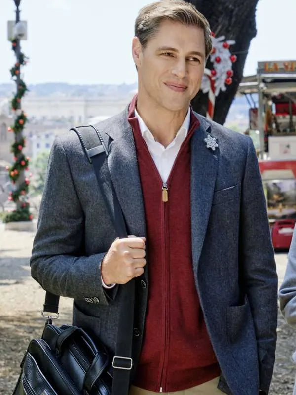 Sam Page Christmas in Rome Grey Blazer