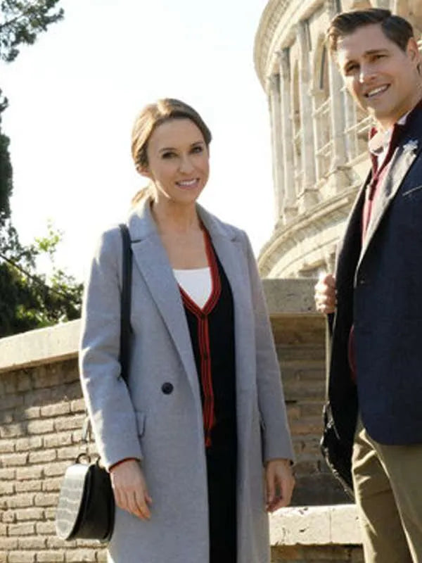 Lacey Chabert Christmas in Rome Grey Coat