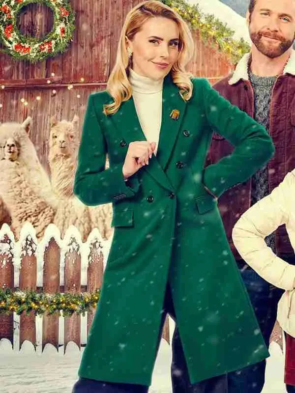 Kirsten Comerford Christmas on the Alpaca Farm 2024 Green Coat