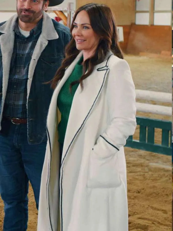 Jade Harlow Christmas on the Ranch 2024 White Trench Coat