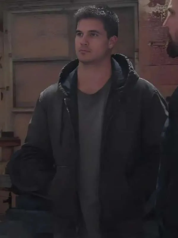 Robbie Amell Code 8 Grey Hooded Jacket