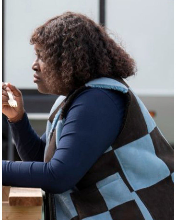 The Franchise 2024 Lolly Adefope Blue Checkered Vest