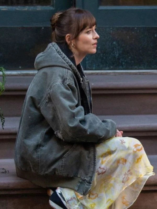 Materialists 2024 Dakota Johnson Hooded Jacket