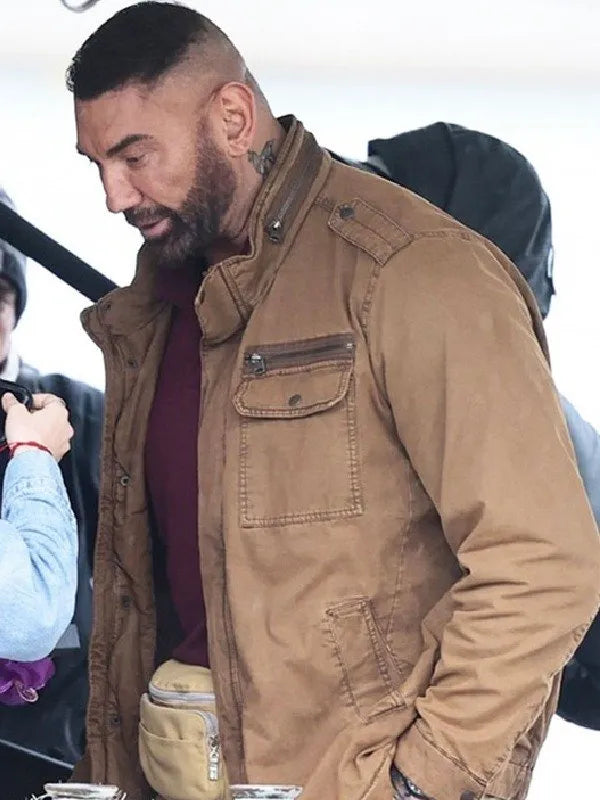 My Spy The Eternal City 2024 Dave Bautista Brown Jacket