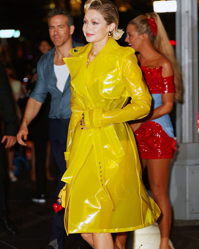 Gigi Hadid Deadpool & Wolverine 2024 Yellow Coat