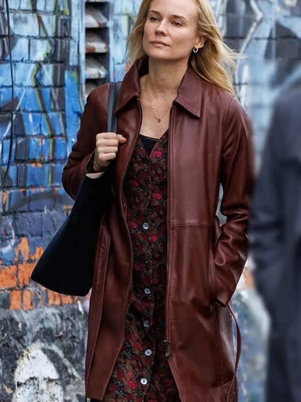 Diane Kruger Leather Coat Movie Longing 2024