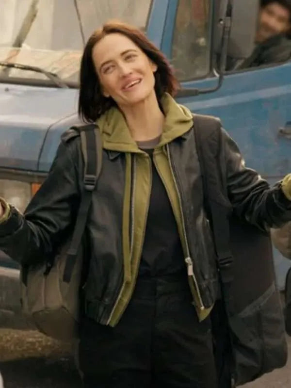 Dirty Angels Eva Green 2024 Black Leather Jacket