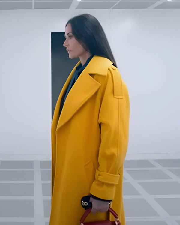 The Substance 2024 Demi Moore Yellow Coat