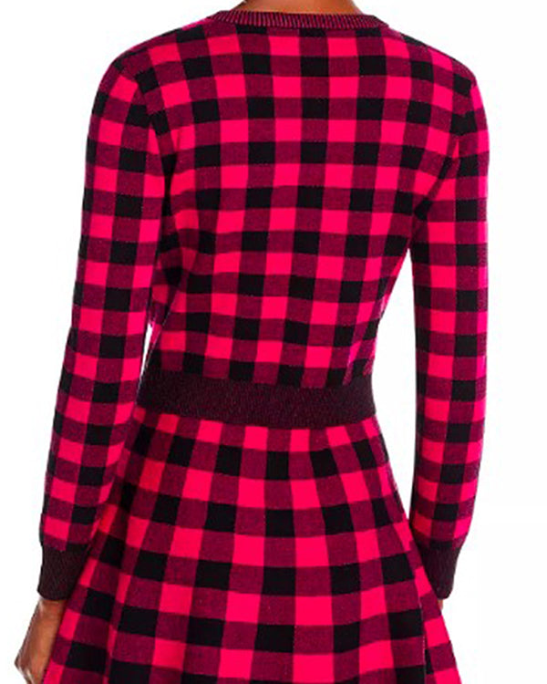 Elsbeth 2024 Carrie Preston Pink Checked Cardigan