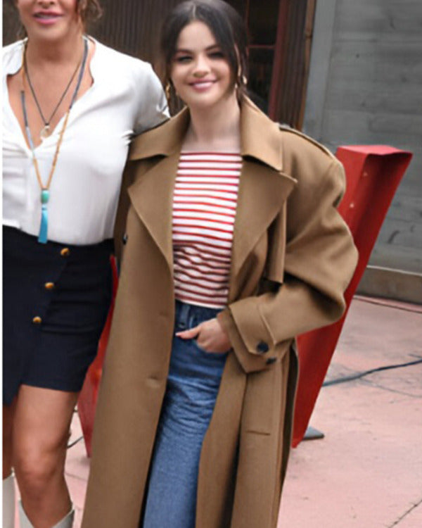 Emilia Perez 2024 Selena Gomez Brown Trench Coat