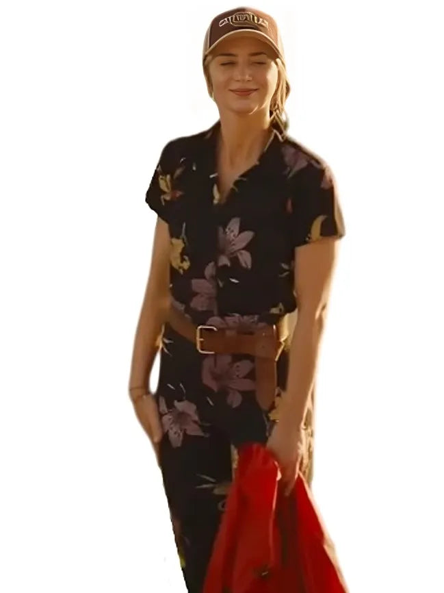 Emily Blunt Floral Jumpsuit