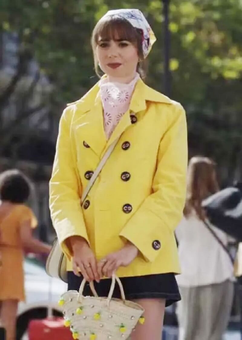 Emily In Paris Season 3 Lily Collins Yellow Coat