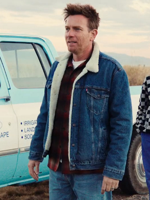 Ewan McGregor Bleeding Love 2024 Blue Denim Jacket